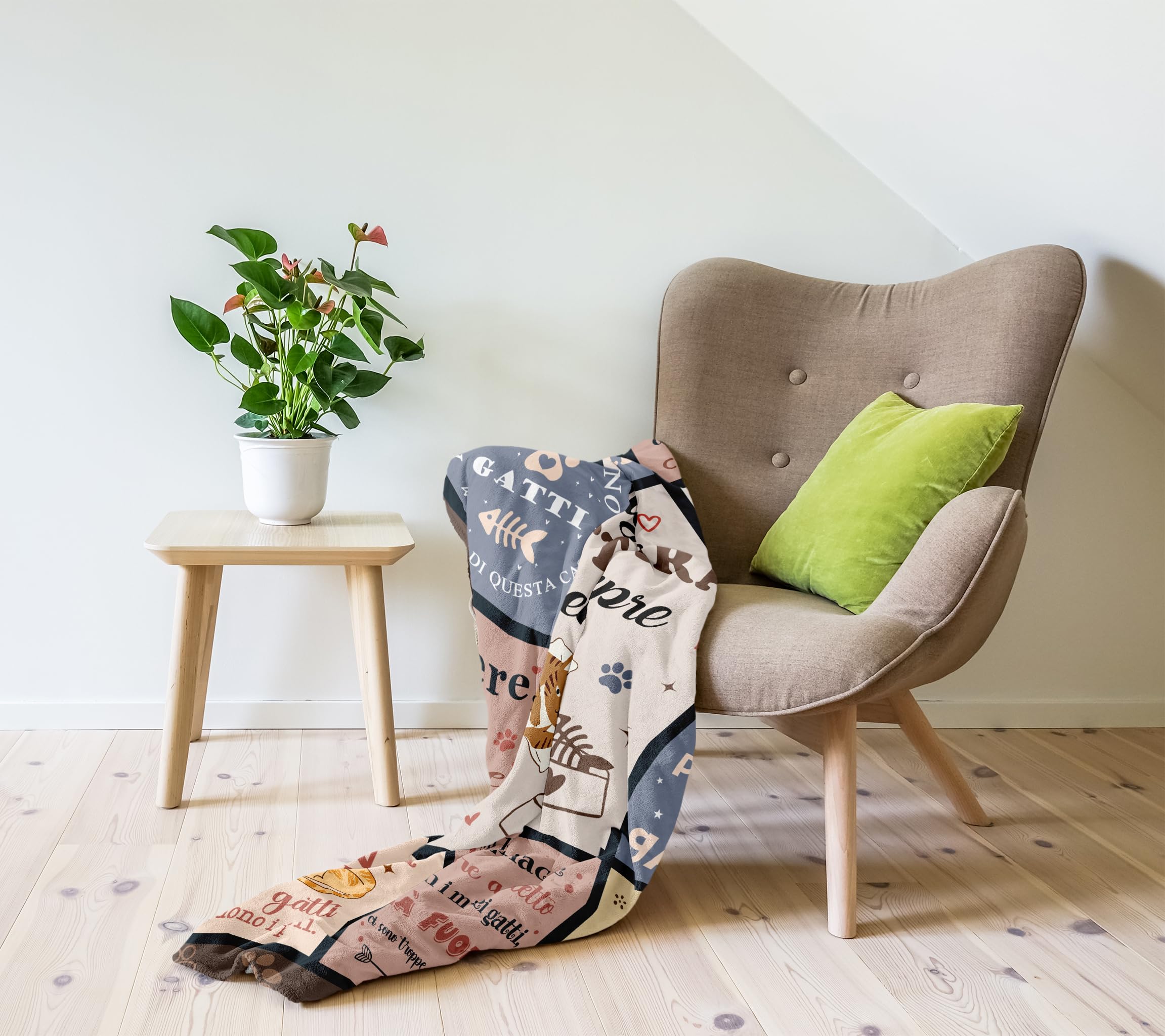 Regalo Gattara Coperta 130x150CM, Idea Regalo Donna Amante dei Gatti, Coperta per Amanti dei Gatti, Regalo Compleanno Natale per Proprietaria di Gatto e Amanti degli Animali