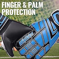 Vista 6 de Malker Guantes de Portero de Fútbol Guantes de Portero con Fingersave y Protección Doble de Muñeca, Guantes de Portero de Agarre Fuerte para Niños