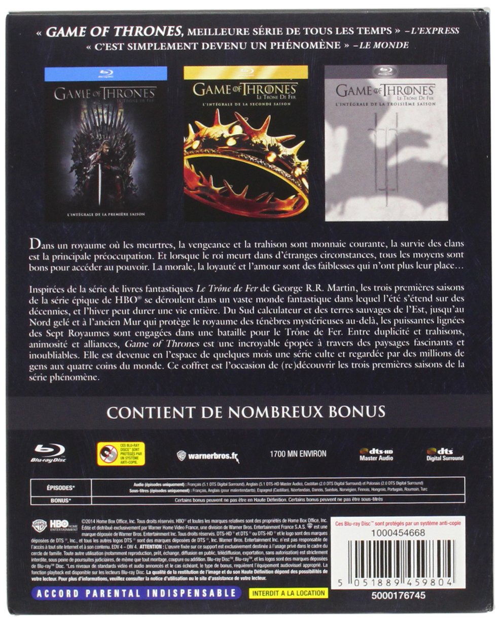 Game of Thrones (Le Trône de Fer) - L'intégrale des saisons 1, 2 et 3 [Blu-ray]