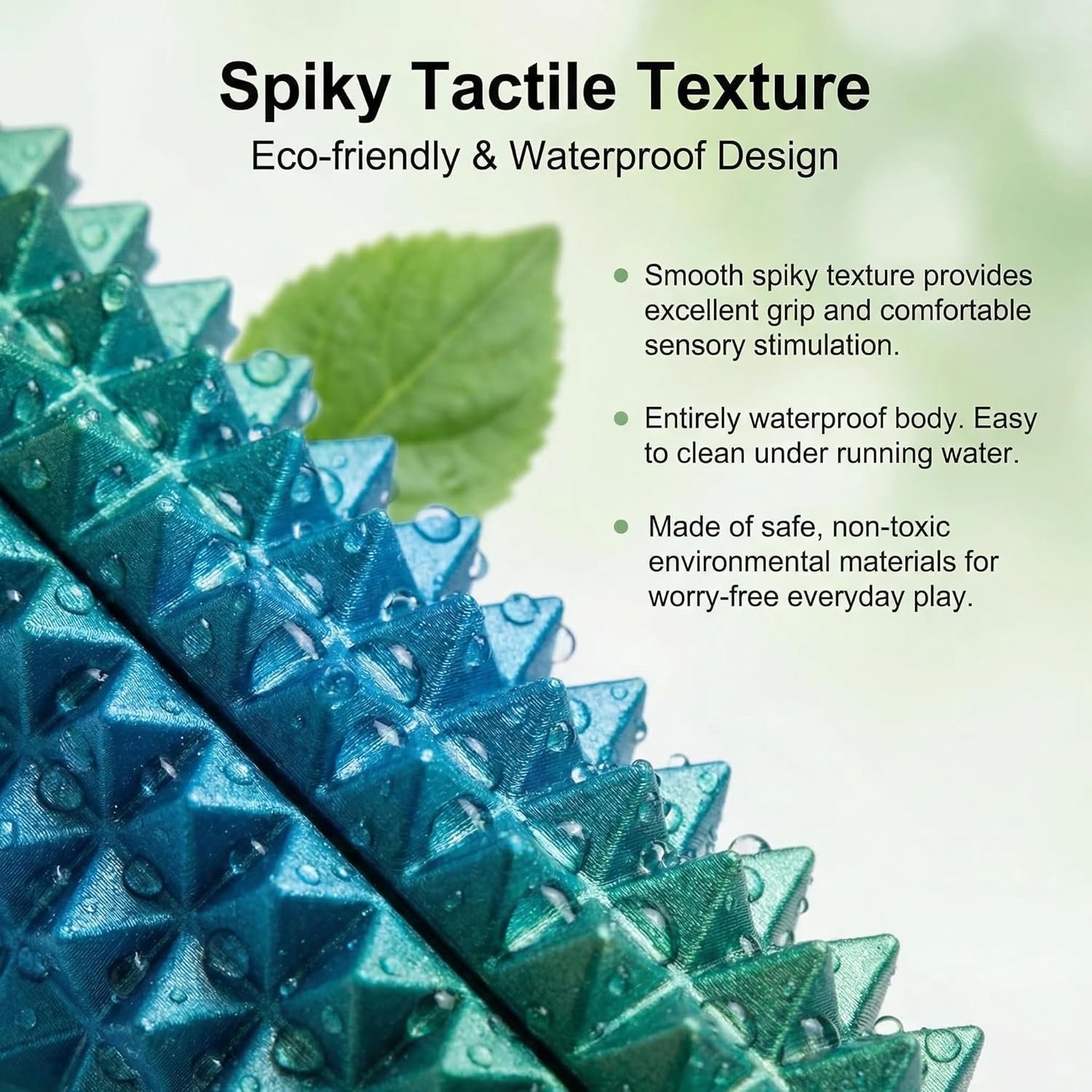 2PCS Spiky Sensory Fidget Toy Keychain | Portable Tactile Desk Fidget Toy for Adults | Stress Relief Focus Toy (Pink-Blue Gradient+Blue Green Gradient)