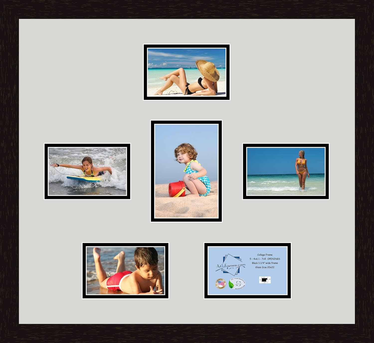 Art to Frames DoubleMultimat101756/89FRBW26061 Collage Frame Photo Mat Double