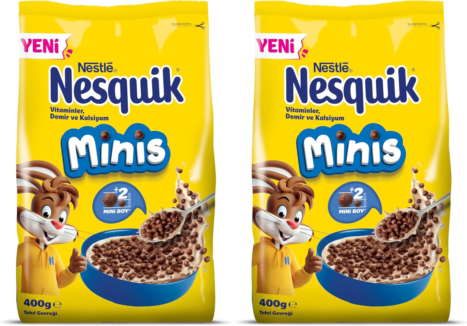 Nesquik Nestlé Minis Tahıl Gevreği 400 gr 2li paket