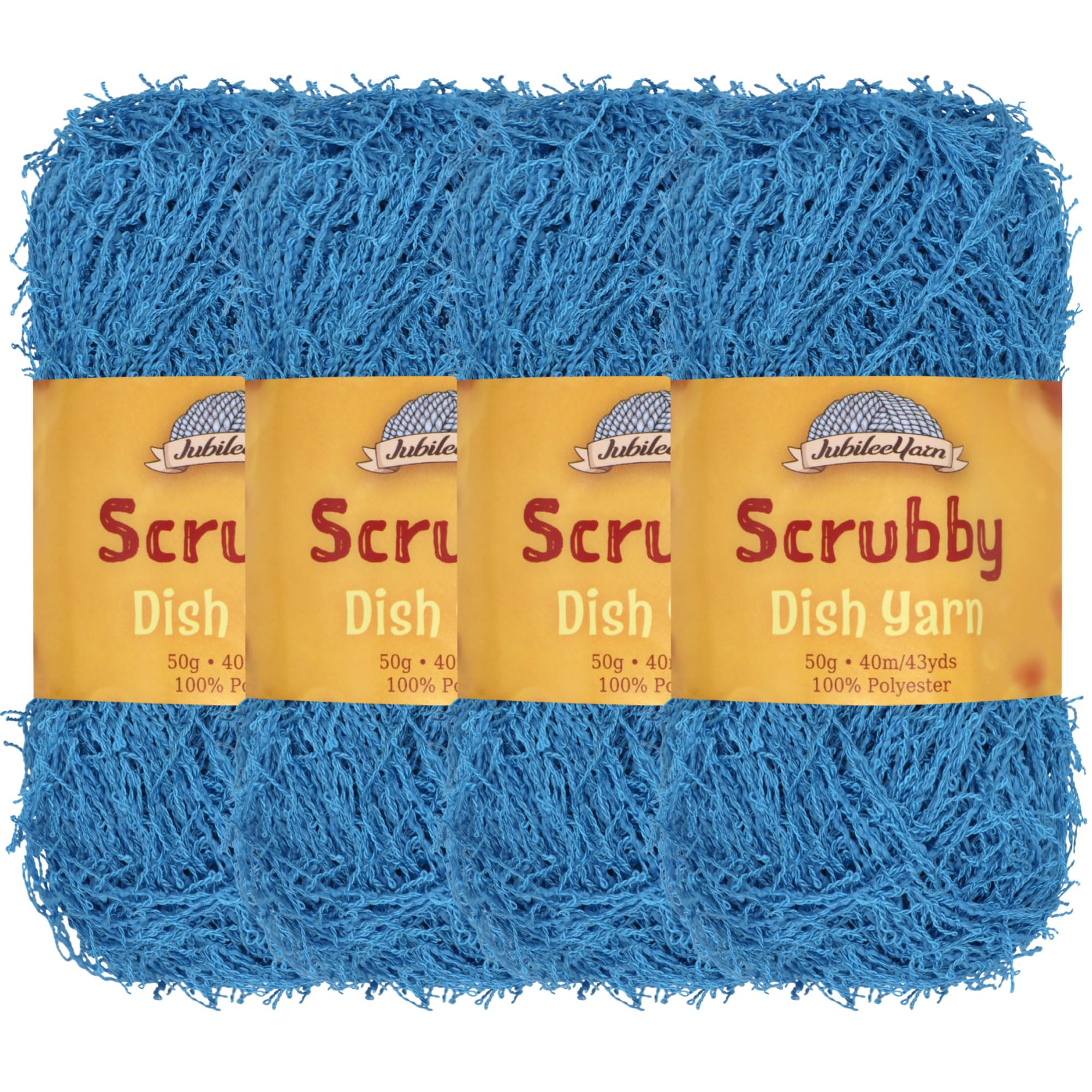 JubileeYarn Scrubby Dish Yarn - Dishcloth Polyester - 50g/Skein - Colbalt Blue - 4 Skeins