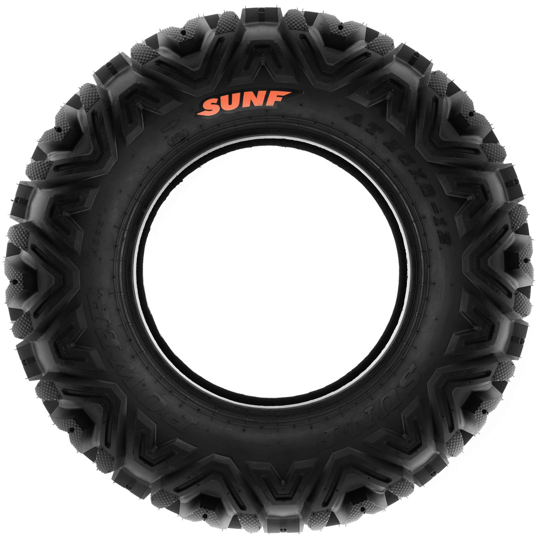 SunF A033 25x8-12 25x8x12 Quad ATV UTV Pneumatici, 6 PR, Tubeless Quad Pneumatici POWER I E4 Mark, set di 2