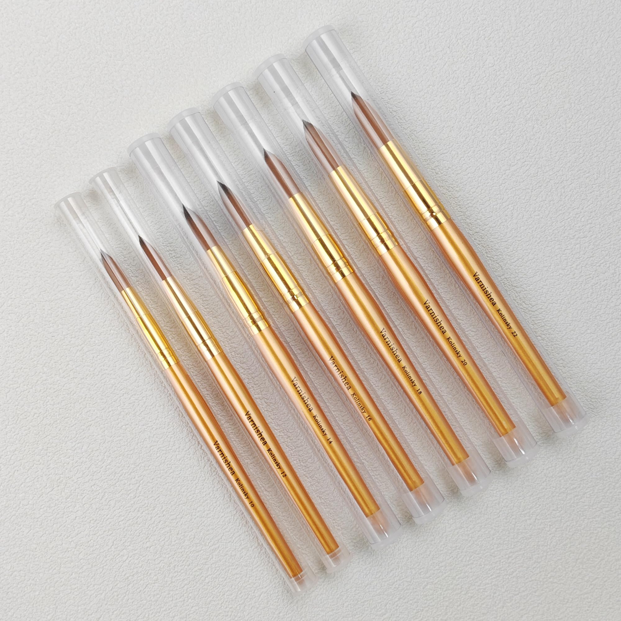 Kolinsky - Cepillo de uñas acrílicas con mango de madera maciza dorada, pinceles de manicura profesional para aplicación de uñas acrílicas en polvo, artículos esenciales para arte de uñas de
