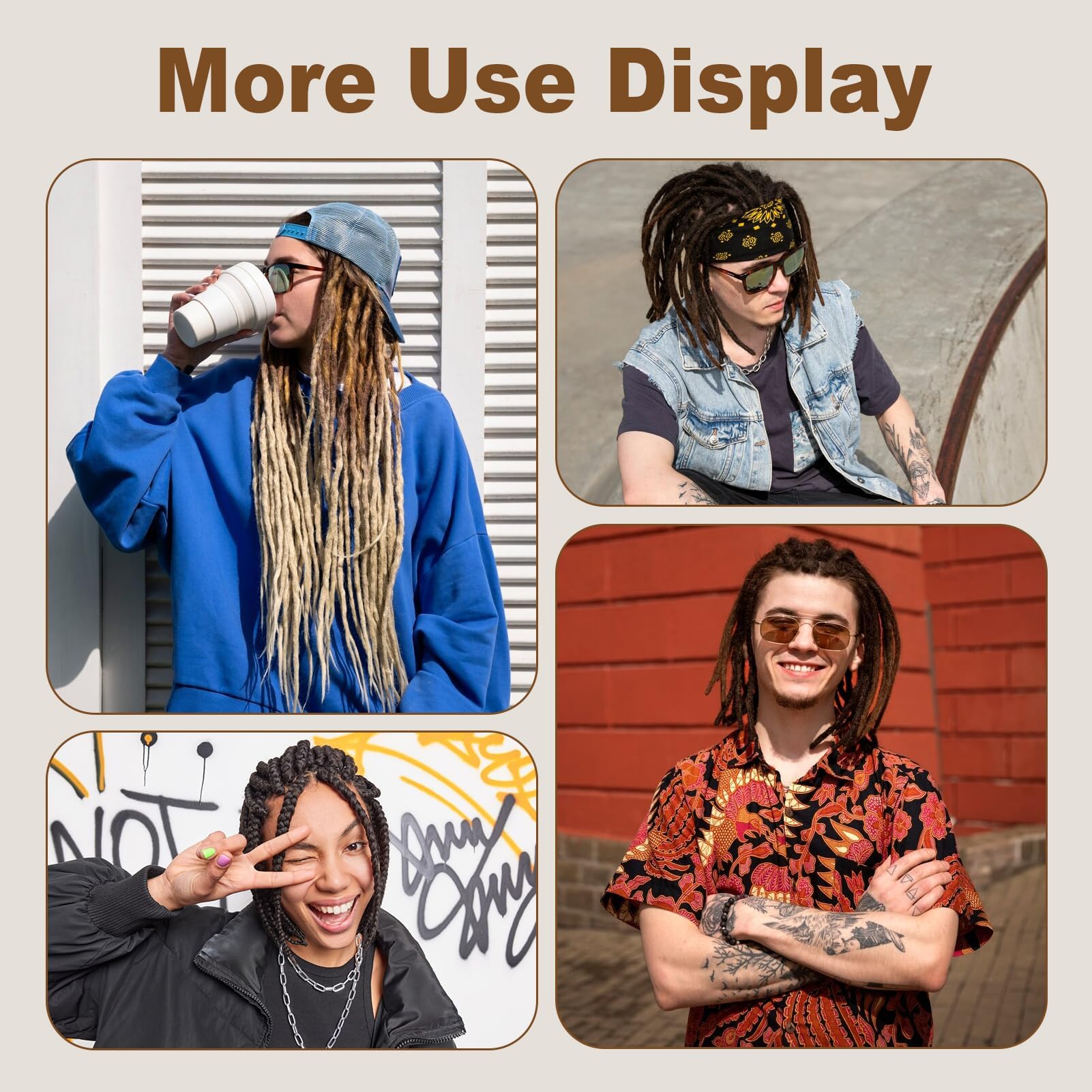 Set 3 Uncinetti Per Dreadlocks - Acciaio Inox Con Manico Bambù, 1/2/3 Ganci, Per Creazione E Manutenzione - Foto 10