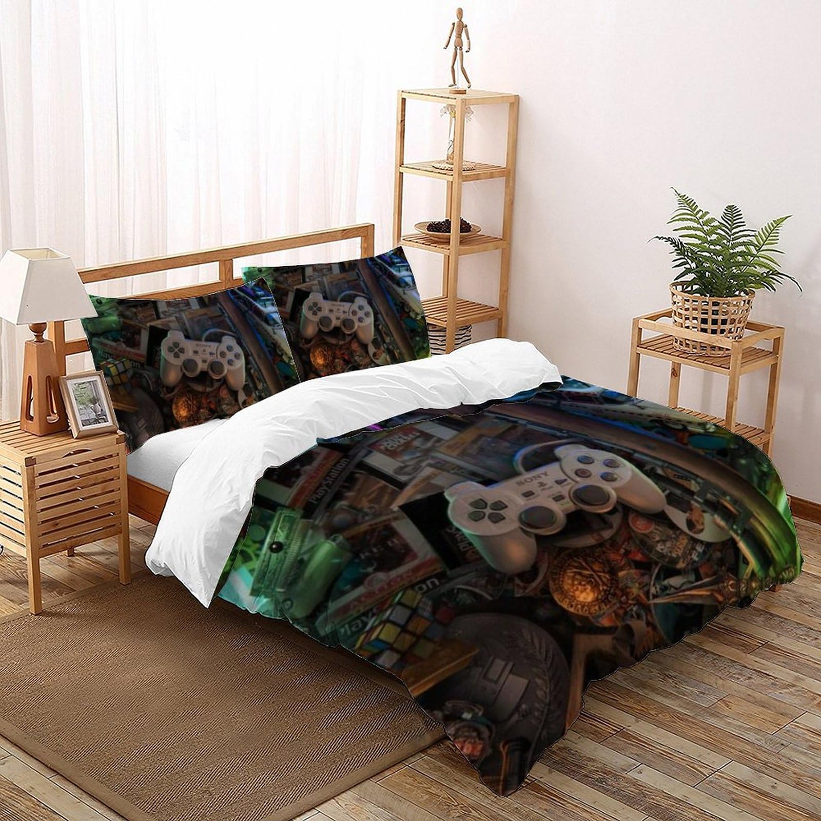 Parure de lit gamer 220x240 microfibre housse de couette imprimé 3D filles