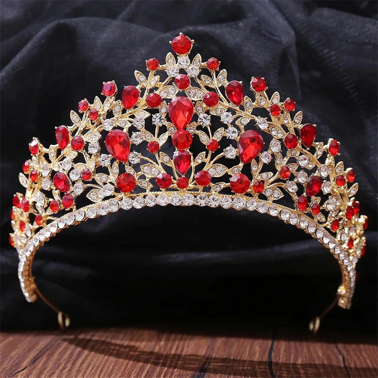 Retro Handmade Queen Crown For Women Sparkling Rhinestone Princess Tiara Bridal Headpieces Elegant Wedding Hair Accessories For Prom Banquet Party