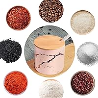 Vista 7 de Porcelain Condiment Jar, Ceramic Salt and Sugar Container with Lids and Spoons, MEKY Pottery Cruet Pot with Wooden Tray for Serving, Home, Kitchen