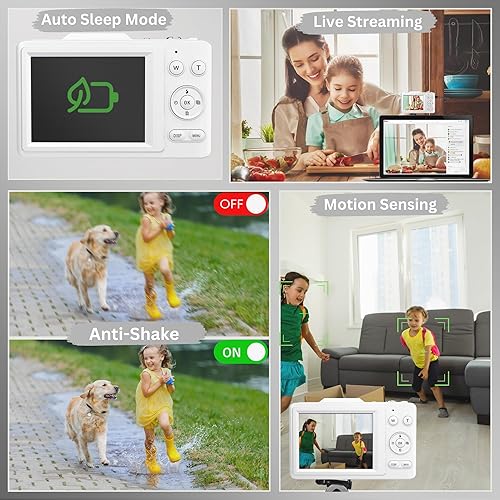 Miniatura 3 de Cámara digital 4K - Fotos de 48 MP, tarjeta SD de 32 GB y cordón incluidos, cámaras para fotografía, cámara de vlogging, cámara de película, mini