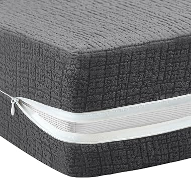 FantasDecor Twin Futon Mattress Cover for Traditional Japanese Futon Mattress, Floor Mattress Cover with Zipper Sofa Bed Protector Machine Washable, Twin Size, Grey