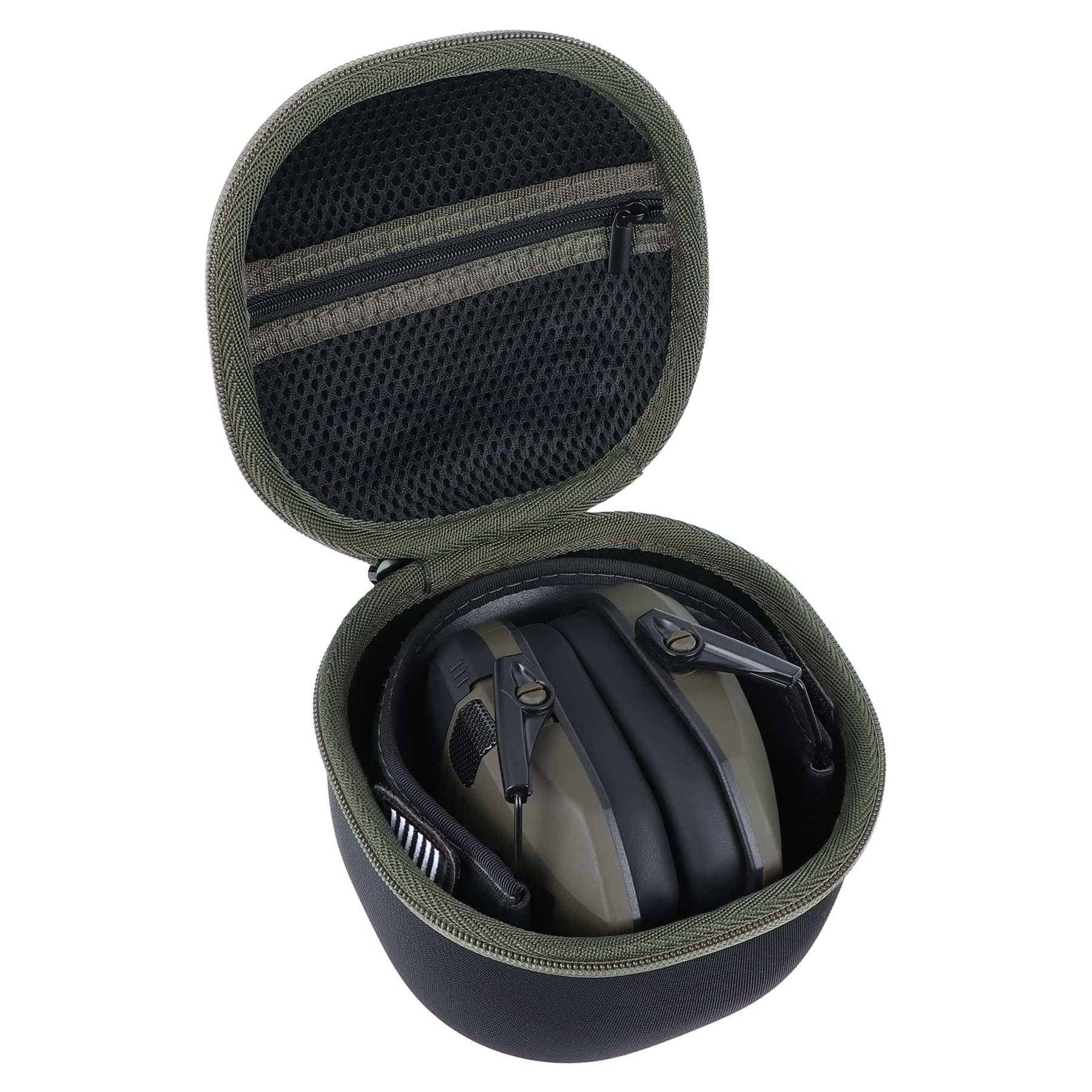Peyyargo Hard Protective Case Compatible with Walker's Game Ear Razor Slim/PROHEAR 066/030 Shooting Hearing Protectors (Black+Army Green)