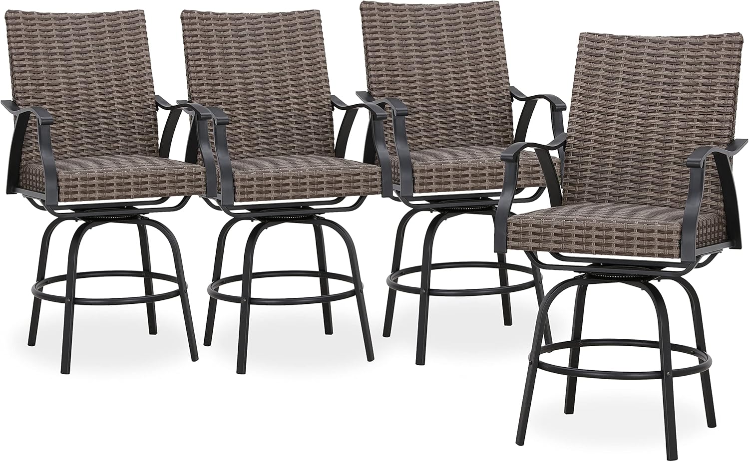 TOP HOME SPACE Patio Swivel Bar Stools Outdoor 3.15 Inch