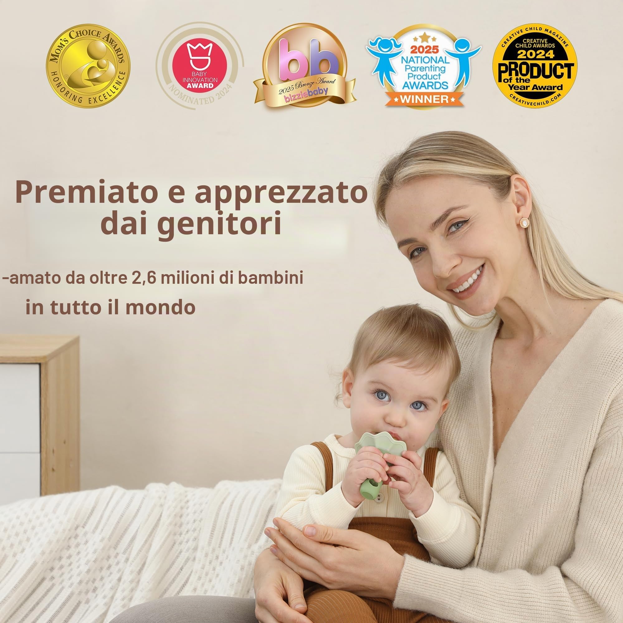 Moonkie succhietto per bambini con vassoio per congelatore, silicone senza BPA, 1 pezzo