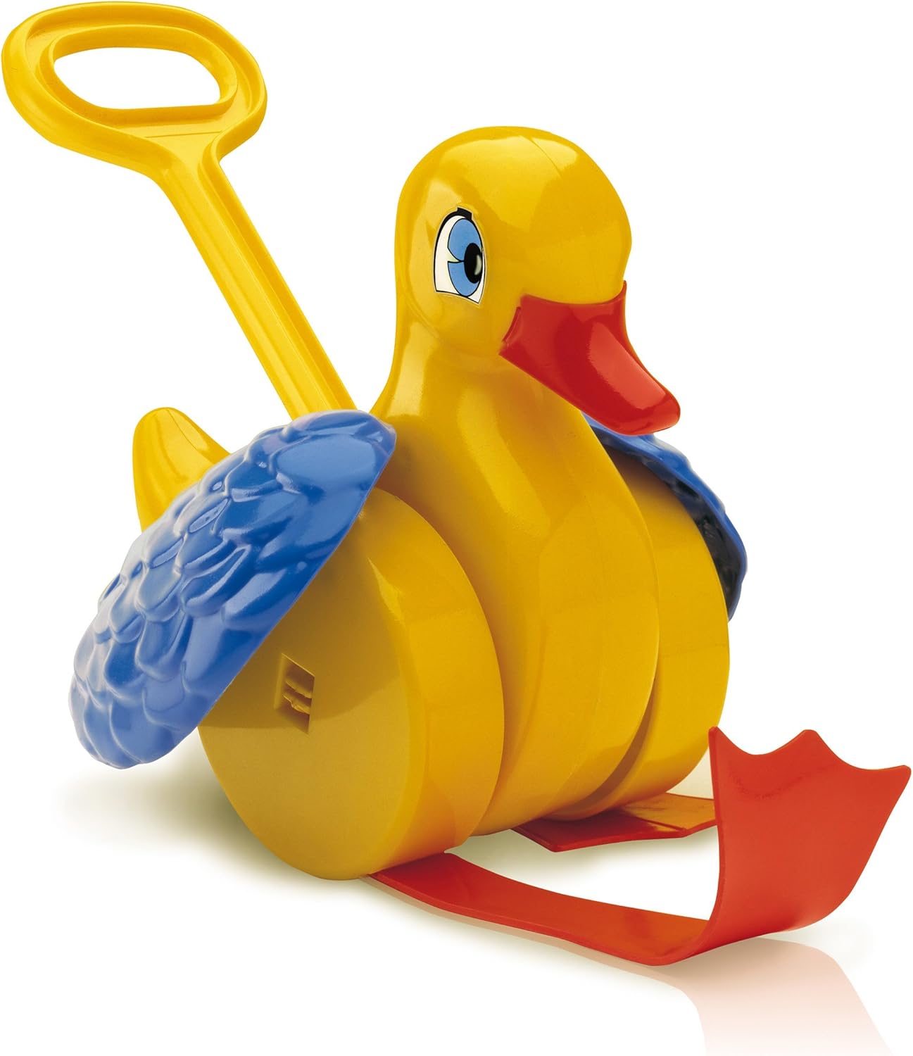 Quercetti Quack and Flap Duck Push Toy - Makes Sounds and Flaps Wings as it Rolls, Helps Toddlers Learn First Steps and Promotes Walking, for Kids Ages 1 - 3 Years , Yellow