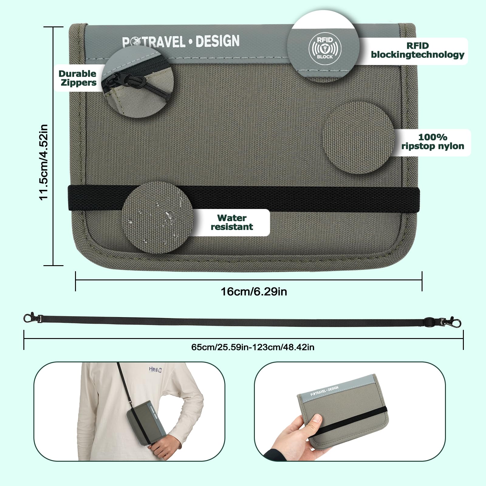 Soporte para pasaporte, organizador de documentos de viaje RFID para mujeres, impermeable, cartera para pasaporte, funda portátil para tarjetas, tarjeta de embarque, identificación, dinero, billetes