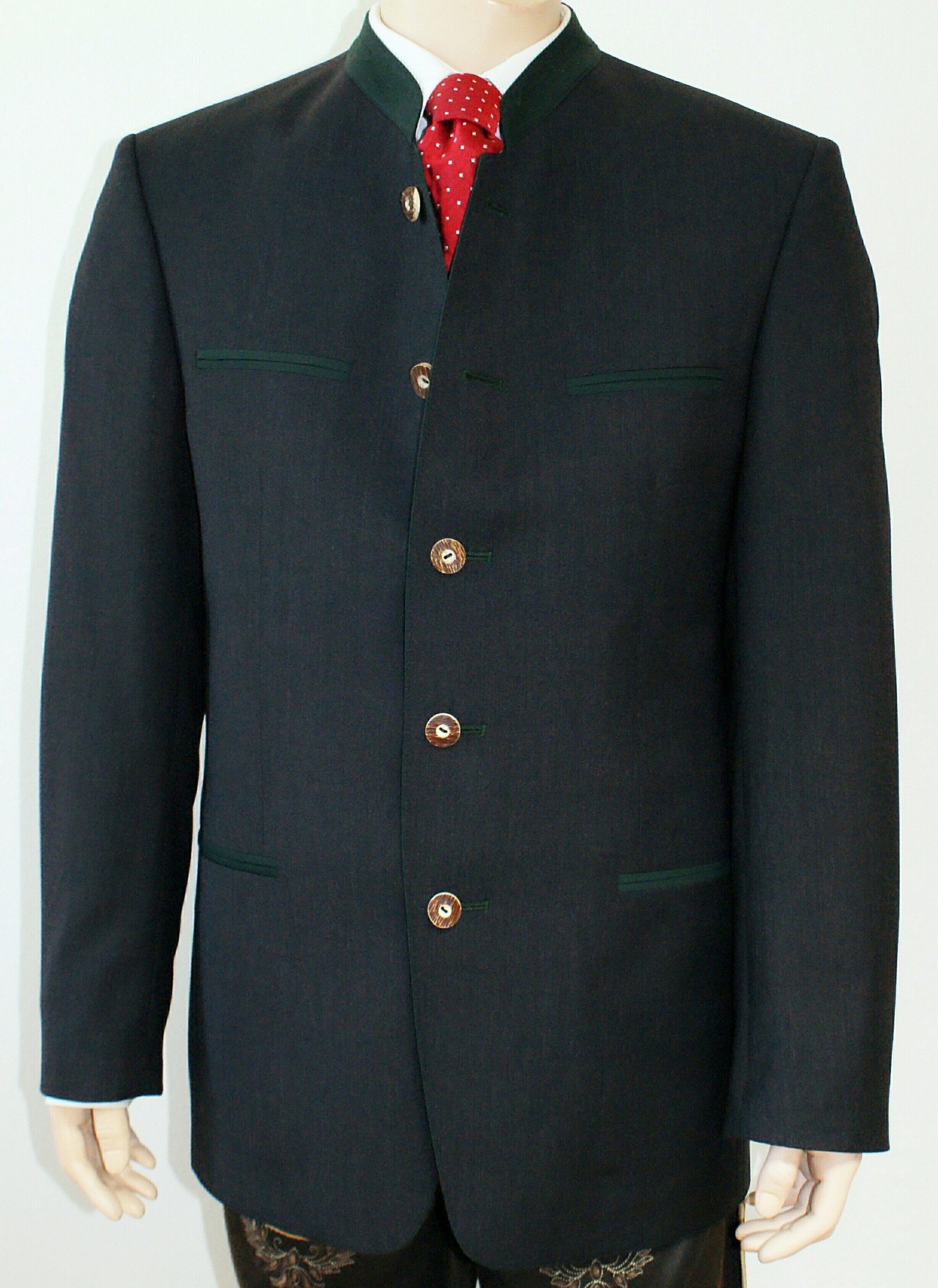 Trachtensakko Trachten Sakko Jacke Trachtenjacke anthrazit grau Salzburger Janker festlich Hochzeit Fest Diner Ball Trachtenjanker Reine Schurwolle