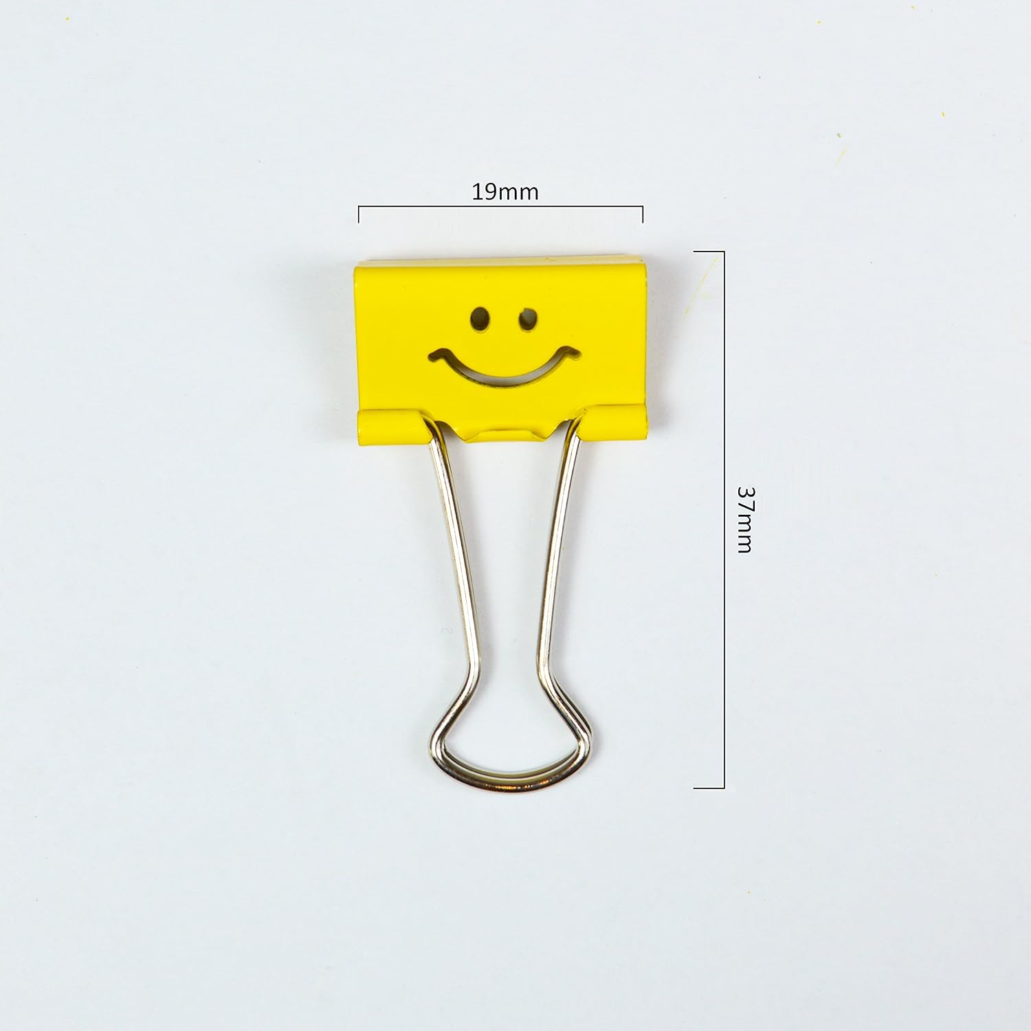 Rapesco 1422 19 mm Smiles Foldback Clips, Bright Yellow, Pack of 80