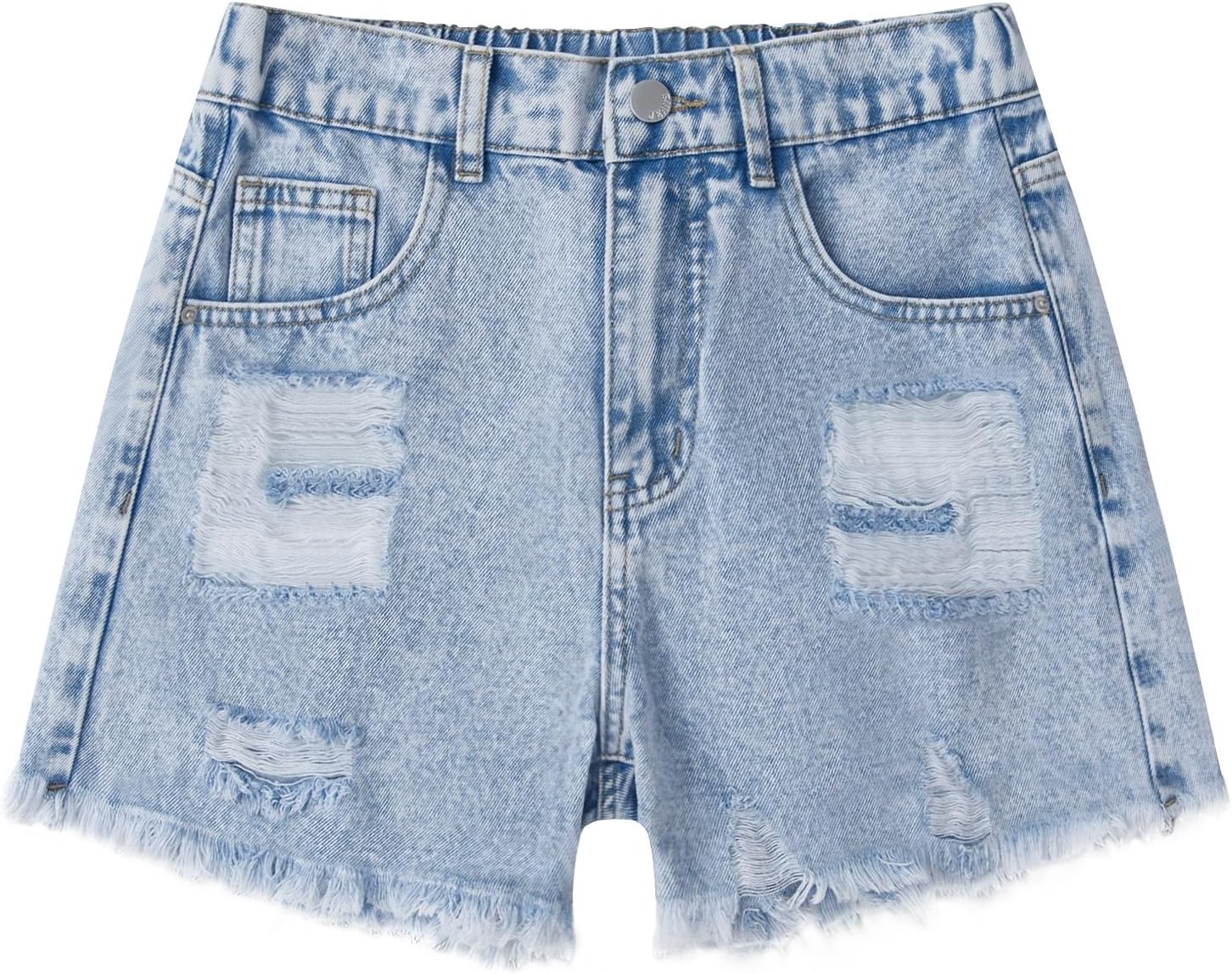 Jean Shorts for Teen Girls Y2k Baggy Ripped High Waisted Distressed Raw Hem Cute Summer Denim Shorts 13-16Y