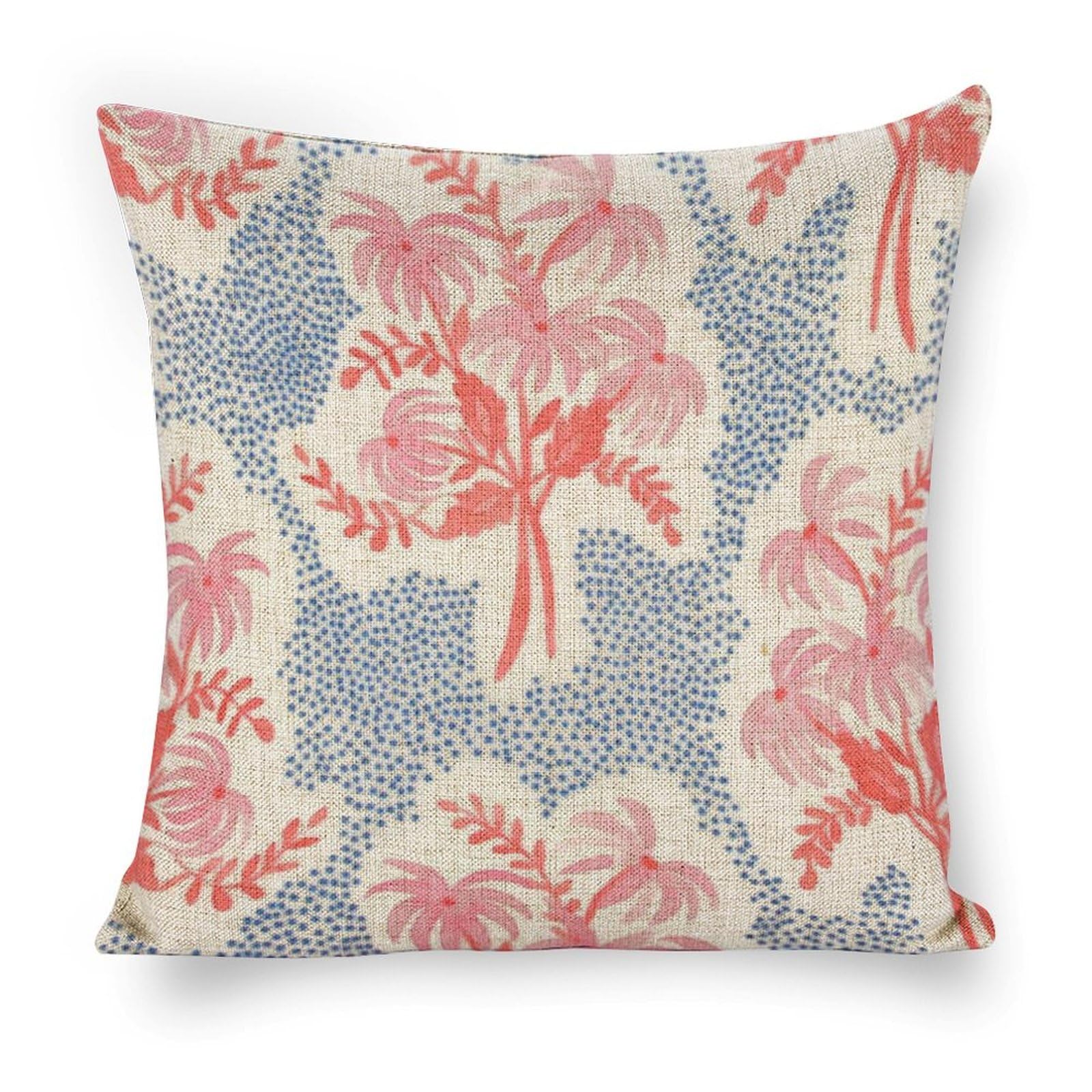 Throw Pillows Covers Pink and Blue Pearl'S Bouquet Decorative Pillow Cover Modern Farmhouse Pillow Case Cushion Cover for Bed Sofa Couch Living Room (Cover Only) 18X18Inch