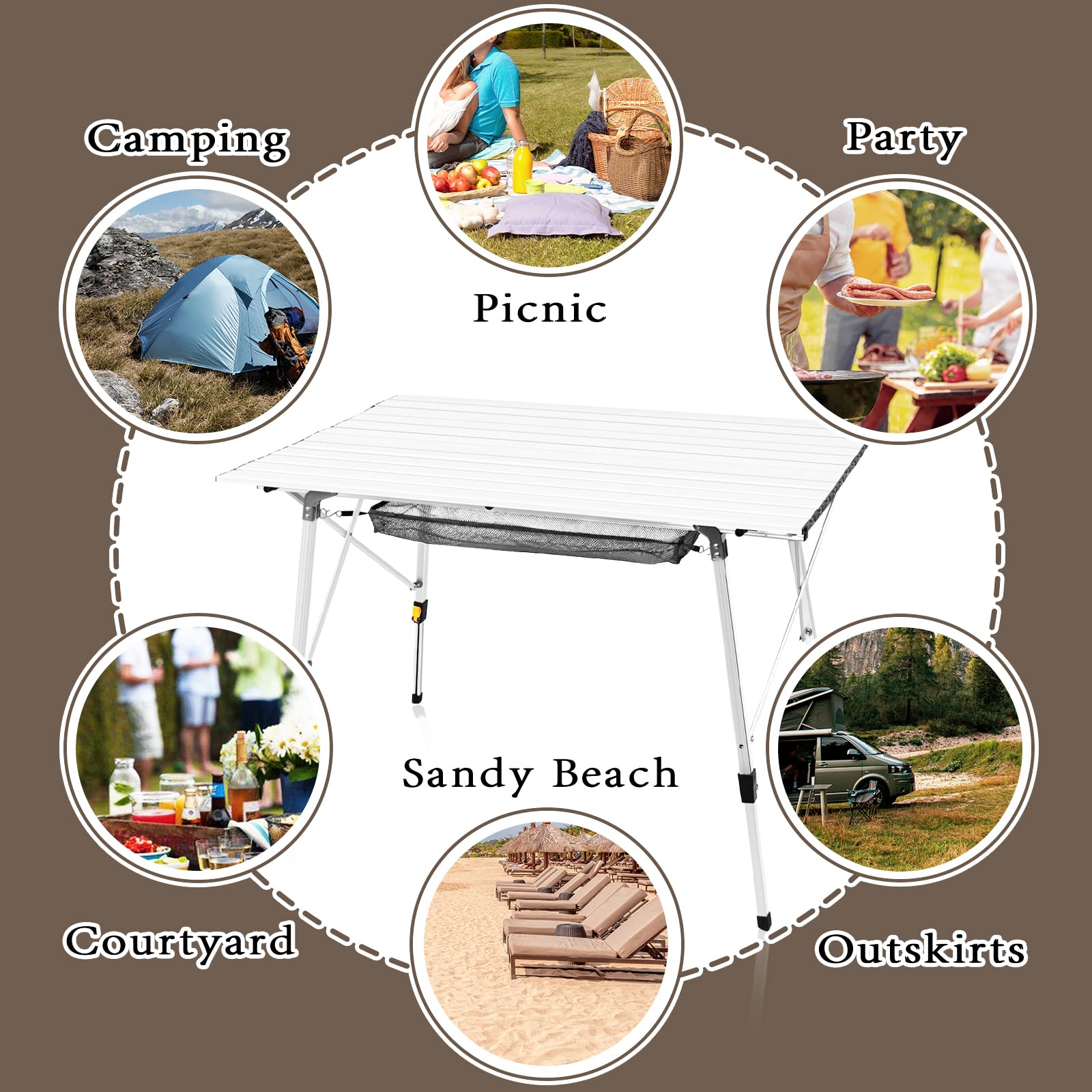 CampLand Mesa De Camping Plegable Para Exteriores Con Aluminio, Ligera