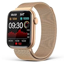Smartwatch Donna, 1,9” Orologio Smartwatch con Chiamate e Risposta, IP68 impermeabile, 24H Cardiofrequenzimetro, SpO2, Sonno, Smart Watch Contapassi Android iOS (Classe di efficienza energetica A+++)