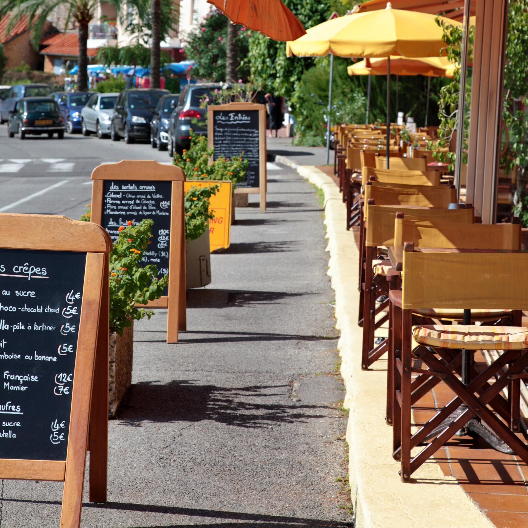 SPRINGOS Kundenstopper - Pizarra publicitaria para aceras, 100 x 60 cm, soporte de madera, pizarra para restaurante