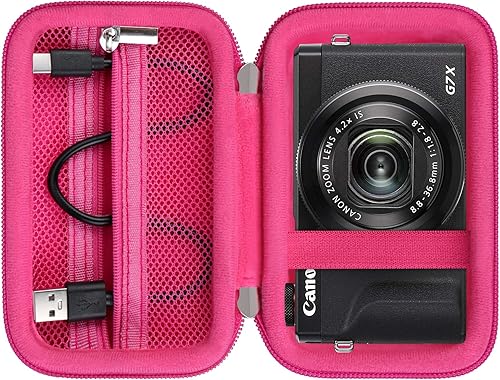 Miniatura 1 de Estuche rígido de viaje para cámara digital Canon Powershot G7 X Mark IIIG7 X Mark II, bolsa de almacenamiento protectora con bolsillo de malla con