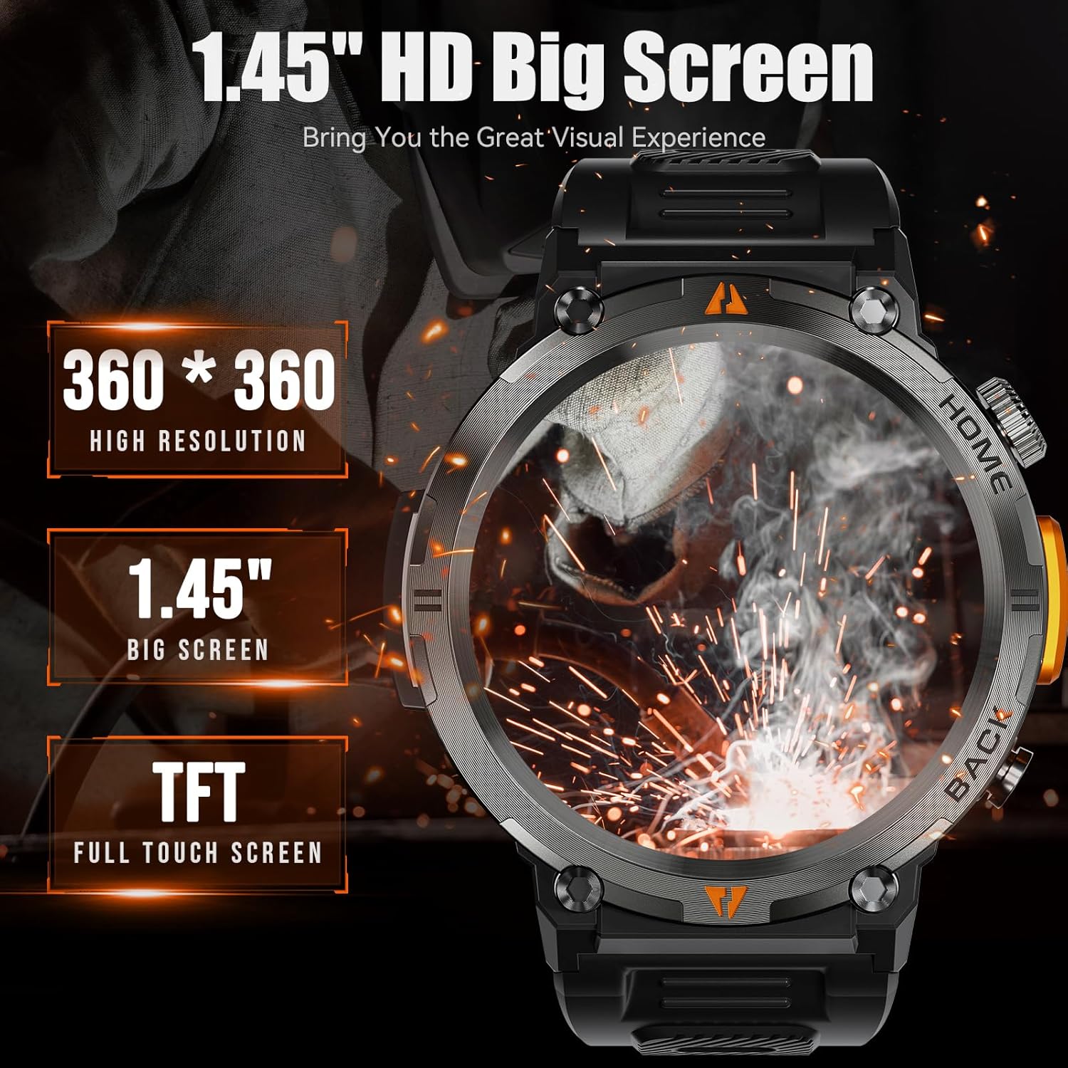 EIGIIS KE3 Smart Watch with 1.45 inch HD big screen and 360x360 high resolution