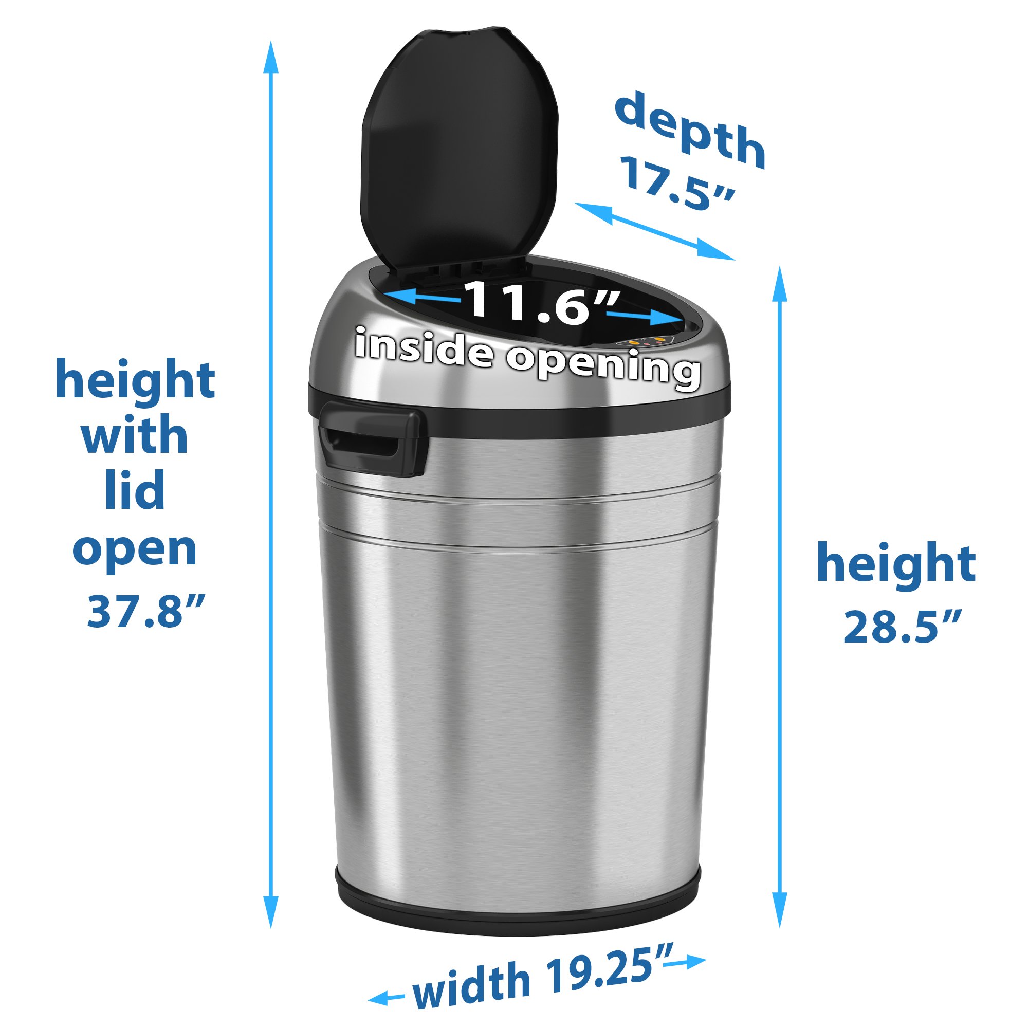Buy iTouchless Glide 18 Gallon Sensor Trash Can with Wheels and AbsorbX