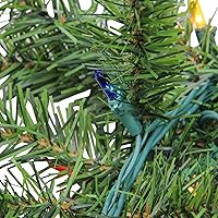 Vista 2 de Guirnalda de Navidad artificial de pino canadiense preiluminada, 9 x 8 pulgadas, múltiples luces