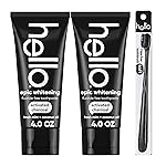 Hello Activated Charcoal Epic Teeth Whitening Fluoride Free Toothpaste and Toothbrush, Fresh Mint and Coconut Oil, Vegan, SLS Free, Gluten Free and Peroxide Free, 4 Ounce (Pack of 2)