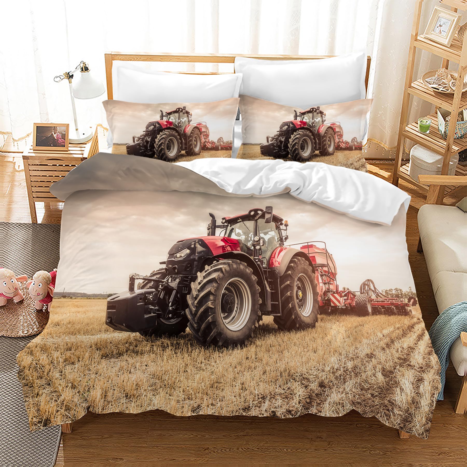 Parure housse de couette tracteur, le cadeau parfait pour un lit d'enfant