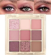 Erinde Pearlescent Eyeshadow Palette, 9 Colours, Matte Eyeshadow, Shiny Shimmer Makeup Palettes, Pigmented Pink# #04
