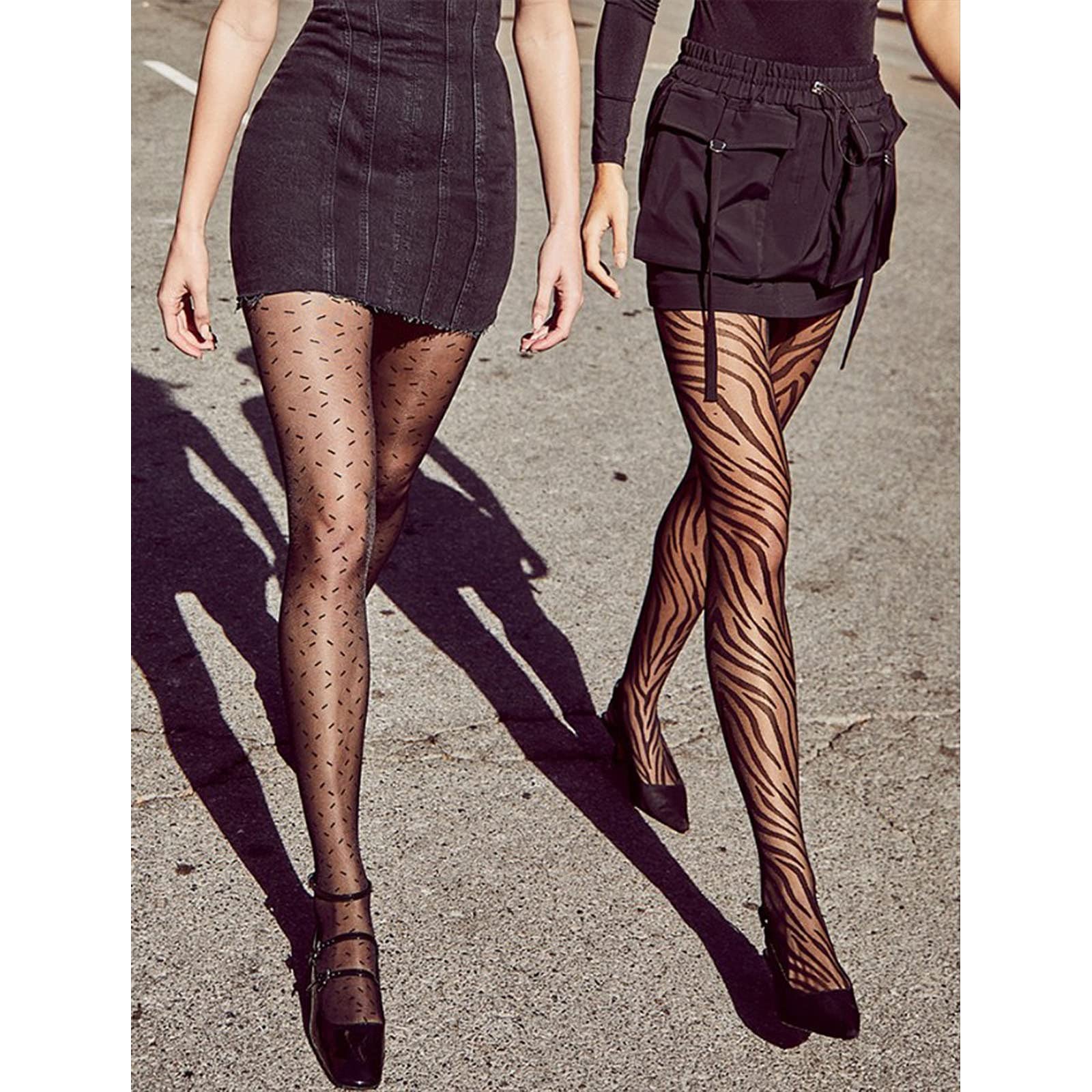 ゴミパンスト パンティストッキング 女性の 20D ファッション ゼブラ プリント肌透明パンスト レディースストッキング タイツ 病弱 (色 :