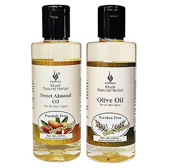 Khadi pure Olive oil & Sweet Almond oil Combo pack of 2 pcs ( 420ml )