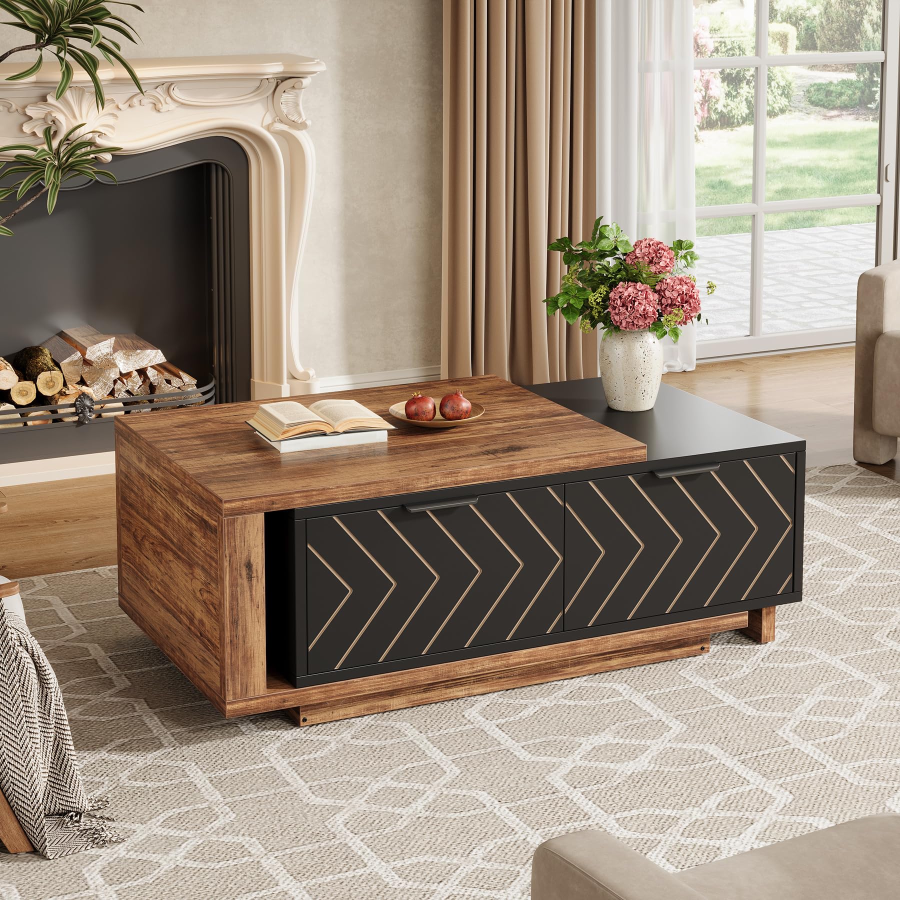 Amazon.com: Tribesigns Adjustable Extendable Coffee Table with 2