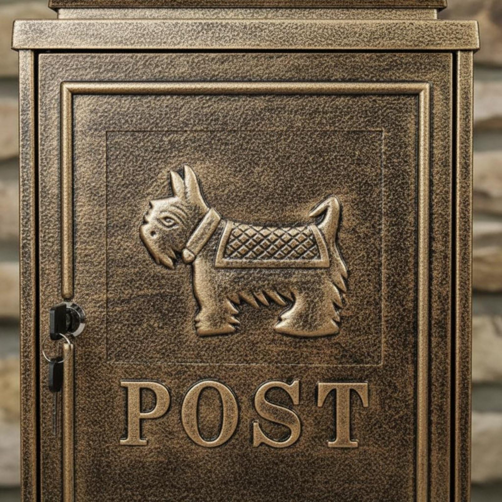 Buzón de Pared Vintage Buzón Exterior Caja de Postal Postal Metálico con Estructura Cerrada y Número Personalizable para Dirección, Negro, Carruaje Rojo sobre Fondo Negro