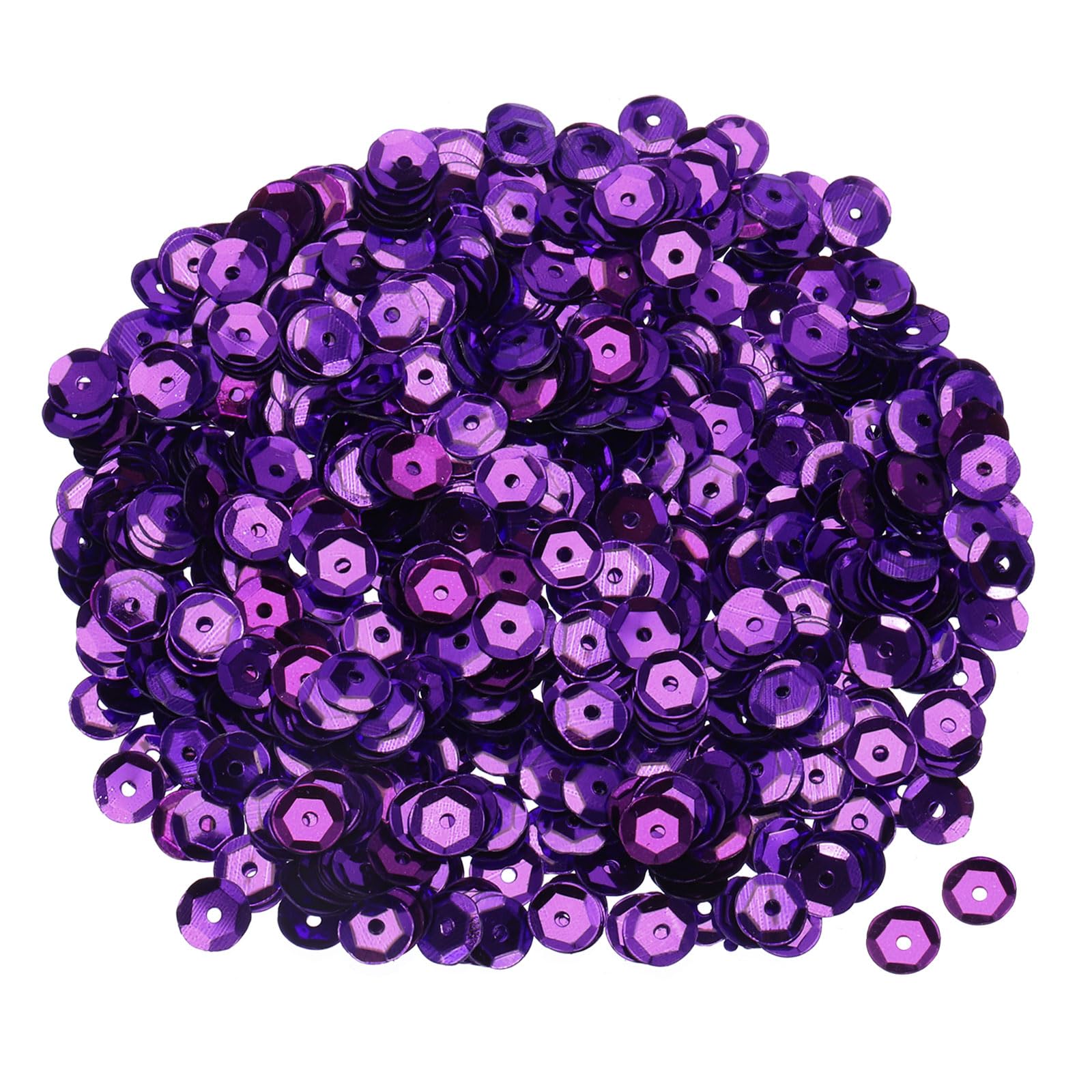sourcing map Loose Sequins 6MM Silver Backed Sequins 2400Pcs Cup Sequins Embroidery Sequins for Jewelry Making Crafts Sewing,Deep Purple
