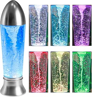 YAKii 10.5" Tornado Lamp LED Color Changing Table Lamp,Tornado Maker Science Toy, Battery/USB Cable Operated,Christmas Day Decoration Matte Silver