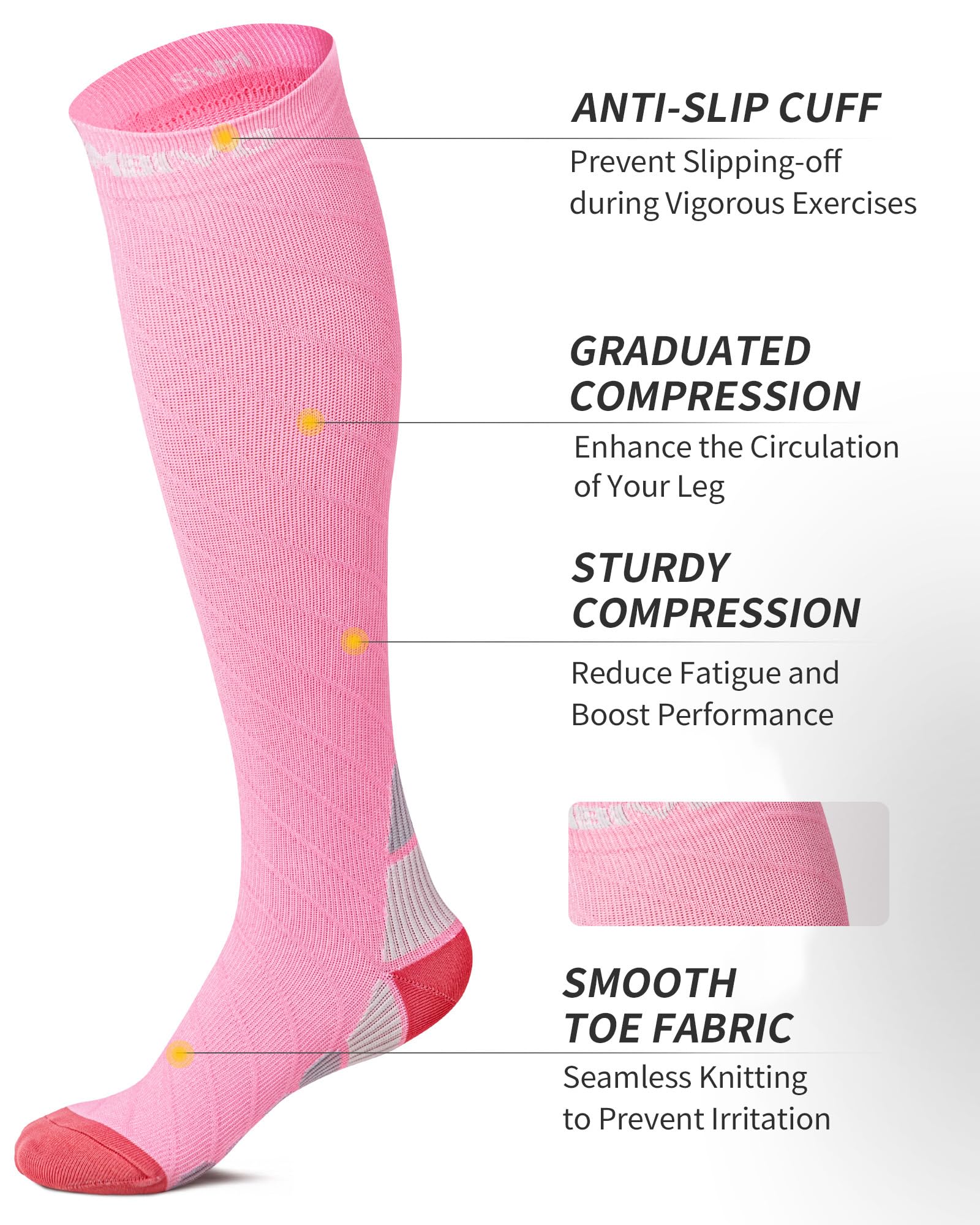 CAMBIVO 2 Paia Calze Compressione Graduata Donna e Uomo, Calze a Compressione 20-30mmHg, Gambaletto Compression Socks Elastiche per Circolazione Gambe, Sport, Trail Running, Viaggio Aereo