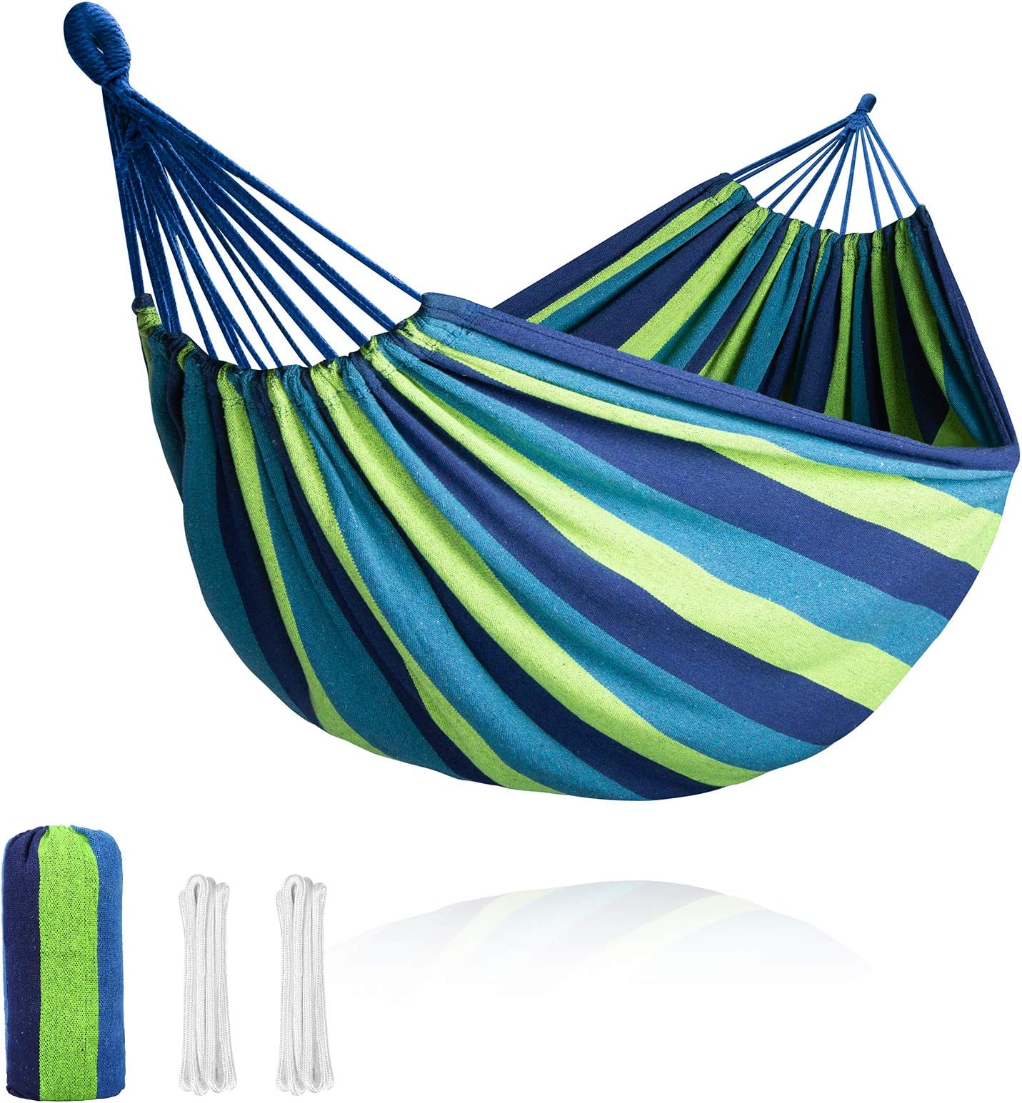 V VONTOX Brazilian Hammock(1-2 Person), Comfortable Canvas Outdoor & Indoors Hammock can Bear 500lbs, Lightweight Portable for Room, Garden, Backyard Patio Hammock