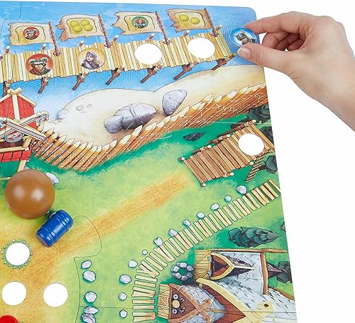 Miniatura 3 de HABA Valley of The Vikings: divertidos juegos de mesa para niños, juegos de aventura de bolos de barril llenos de acción para mayores de 6 años,