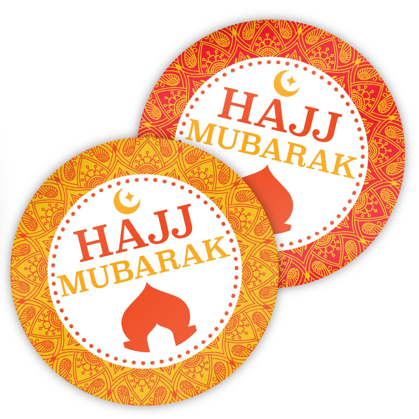 Stone Melon Hajj Mubarak Stickers 144 Stickers 30mm Round Islamic Celebration Party Gift Labels