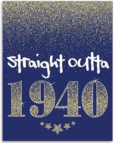 Straight Outta 1940 Print - Great for Birthday Decorations, Class High School Reunion Decor, Party Banner Art Poster, Birthday Party Cool Gifts,