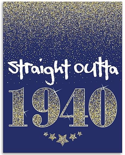Straight Outta 1940 Print - Great for Birthday Decorations, Class High School Reunion Decor, Party Banner Art Poster, Birthday Party Cool Gifts,