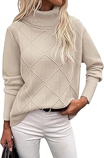Women's Turtleneck Sweater Fall Winter 2026 Long Sleeve Chunky Knitted T...
