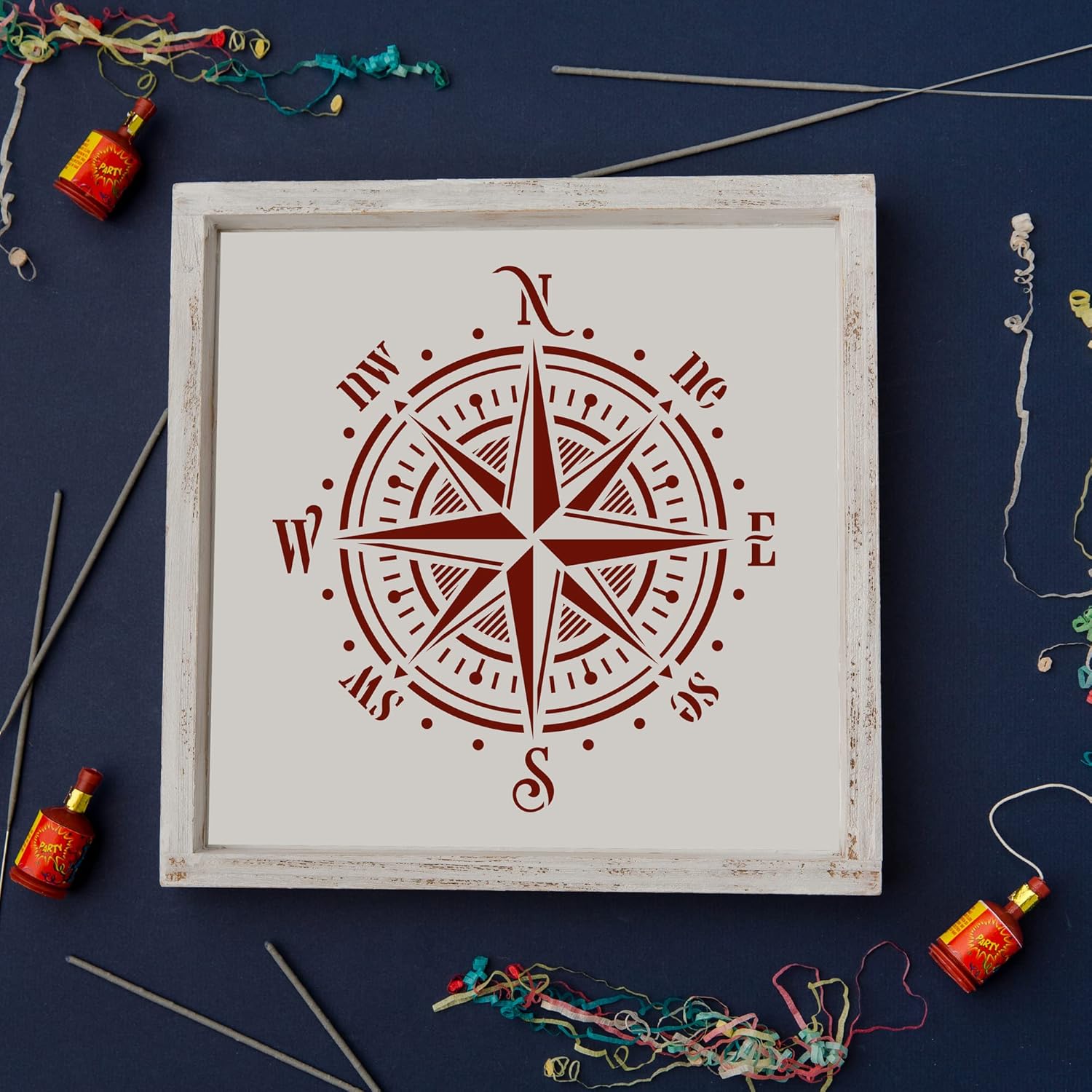 Compass Rose Stencil - Beach Stencil, Ocean Stencil, Compass Rose Stencil, Boat Stencil, Compass Stencil