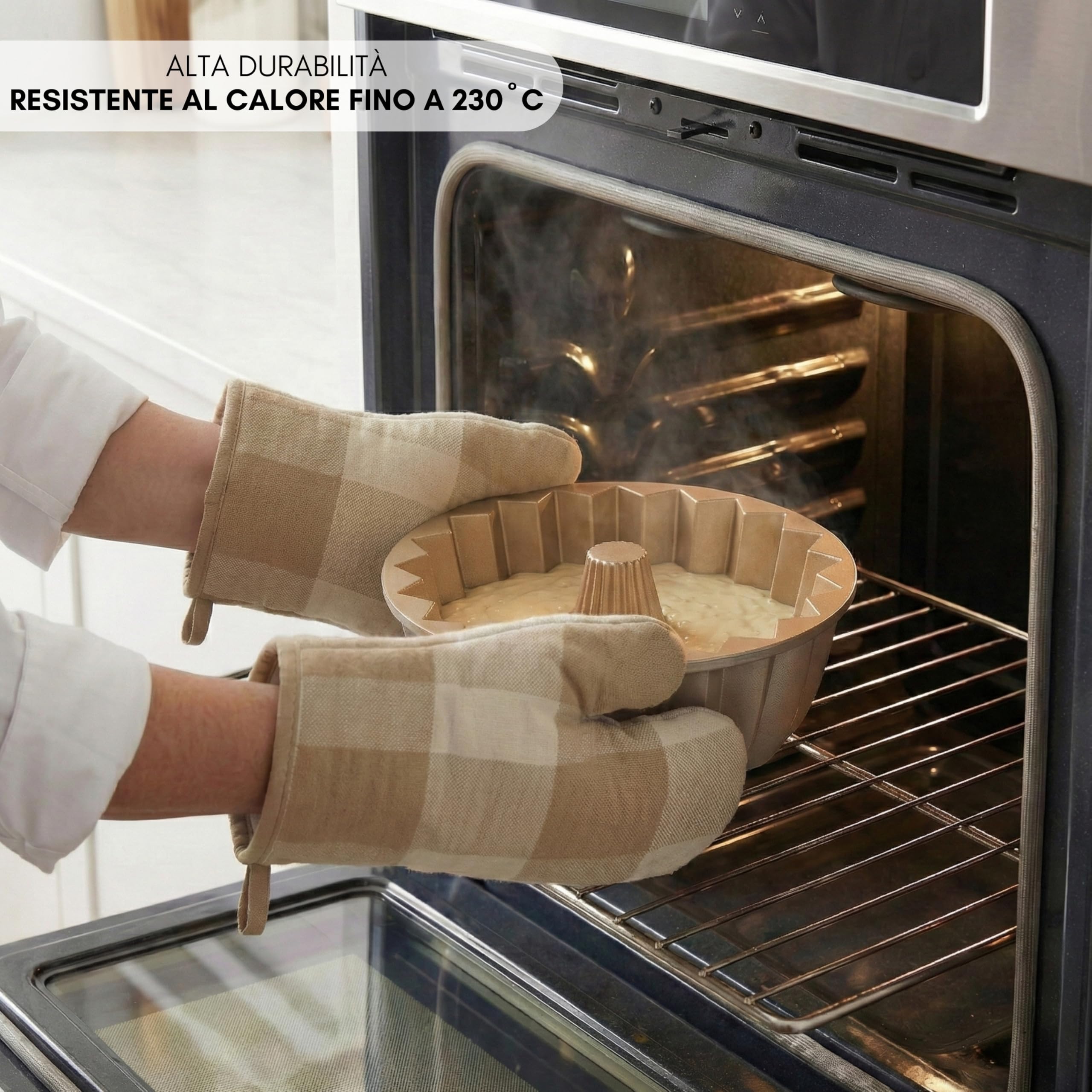 Erreke Stampo Torta Forno, Stampo Ciambella con Doppio Rivestimento Antiaderente, Alluminio Pressofuso Resistente, Savarin Cottura Uniforme, per Pasticceria, Flan, Budino, 24 cm, 2,5 litri, Gleam
