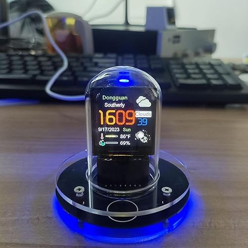 Miniatura 3 de Reloj de tubo Cyberpunk Nixie: WiFi inteligente, pantalla digital RGB, calendario, clima, iluminación personalizable y visualización de imágenes!